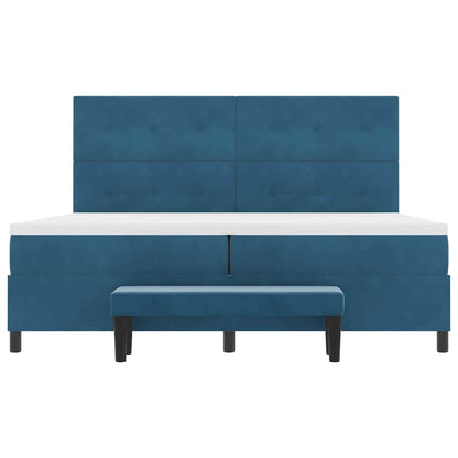 vidaXL Boxspringbett mit Matratze Dunkelblau 200 x 200 cm Samt