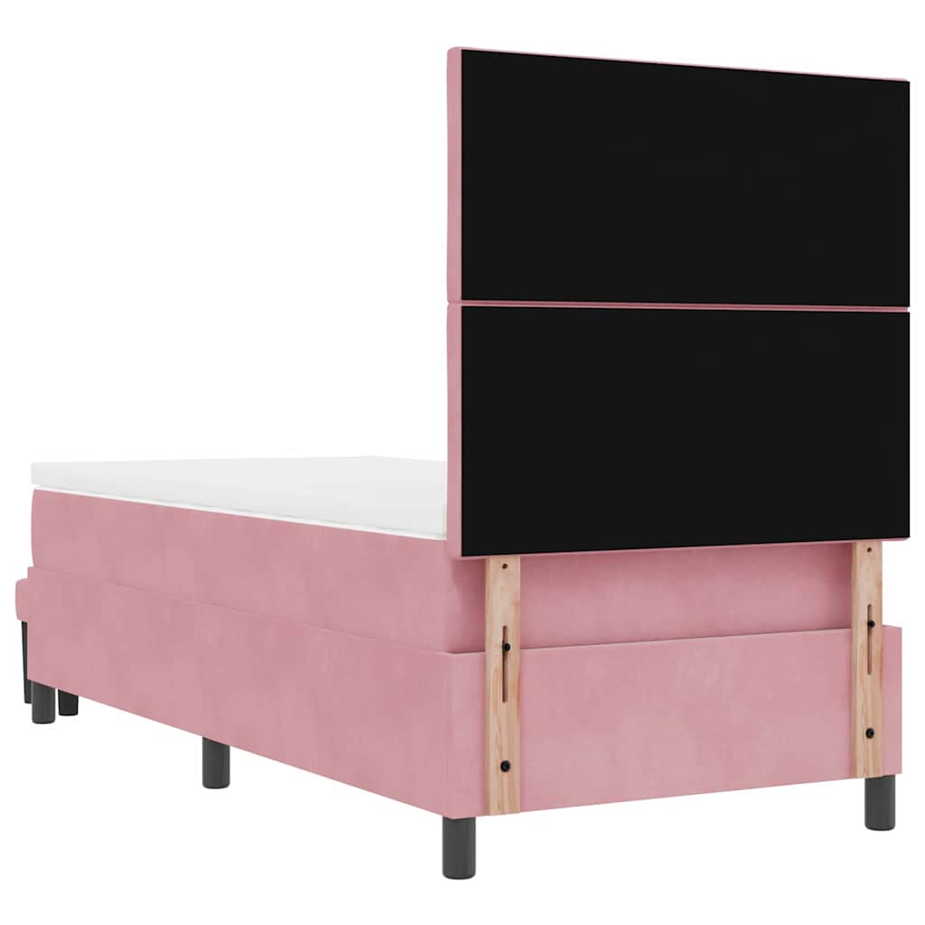 Boxspringbett mit Matratze mit Kopfteil Rosa 100 x 200 cm Samt