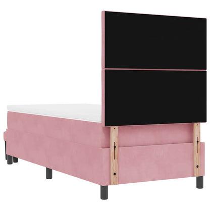 Boxspringbett mit Matratze mit Kopfteil Rosa 100 x 200 cm Samt