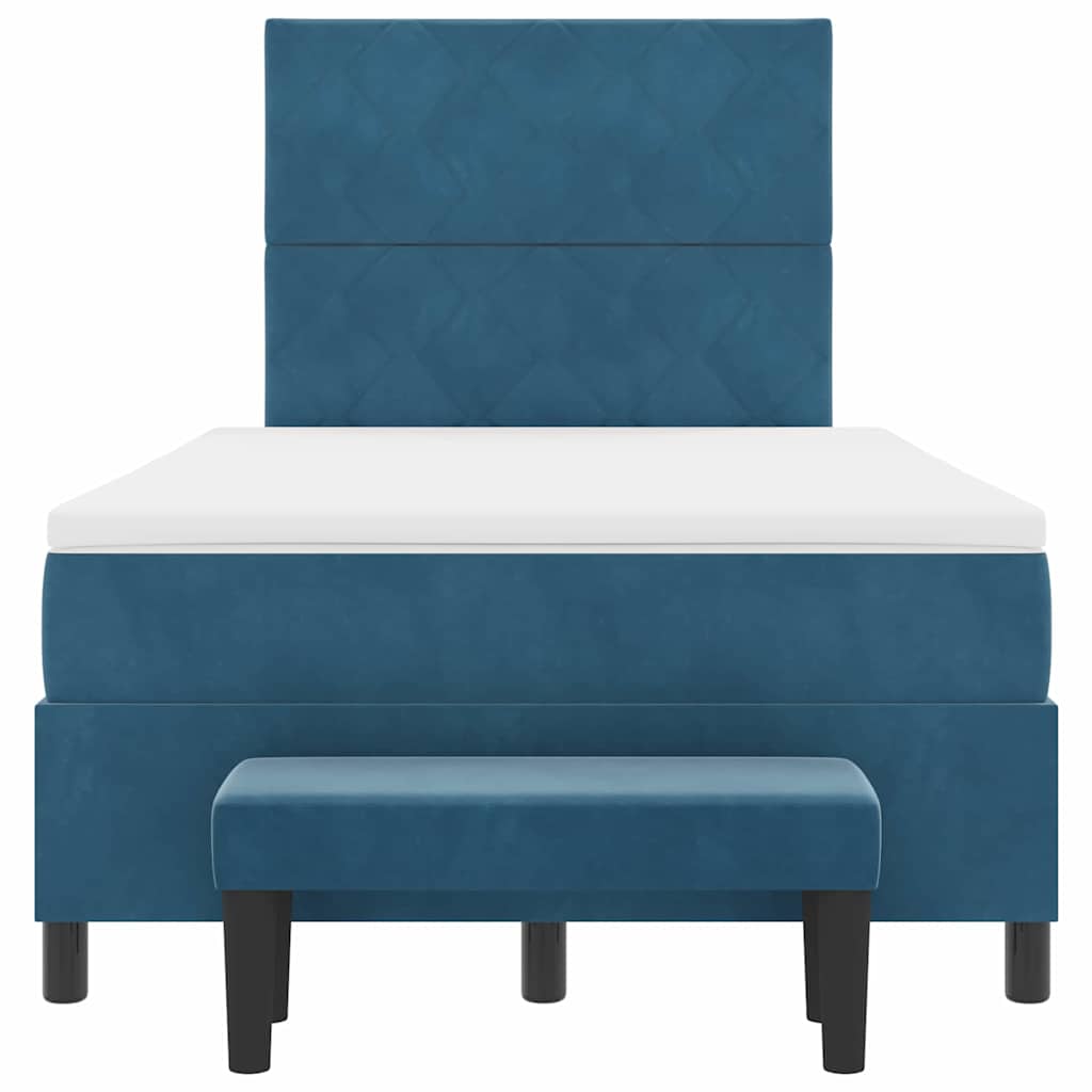 Boxspringbett mit Matratze Dunkelblau 120 x 190 cm Samt