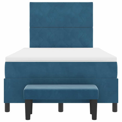 Boxspringbett mit Matratze Dunkelblau 120 x 190 cm Samt