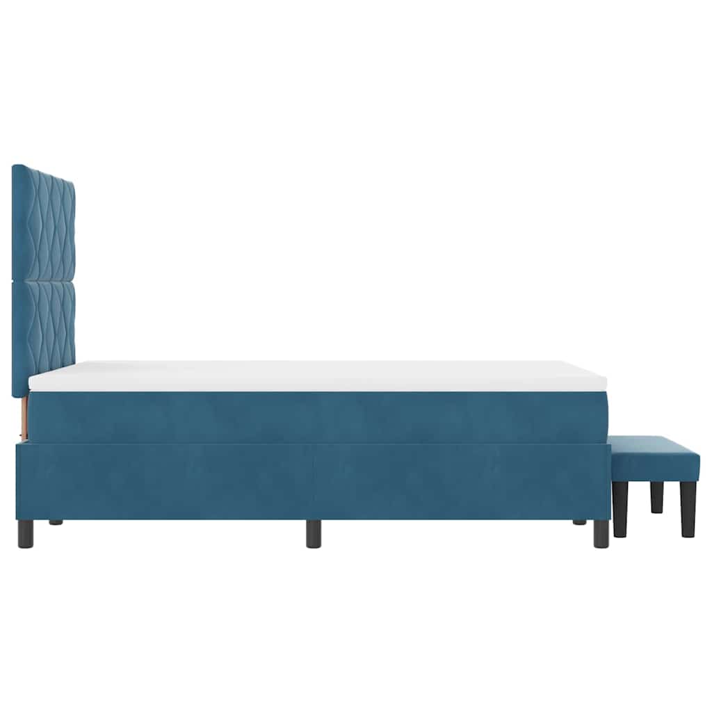 Boxspringbett mit Matratze Dunkelblau 120 x 190 cm Samt