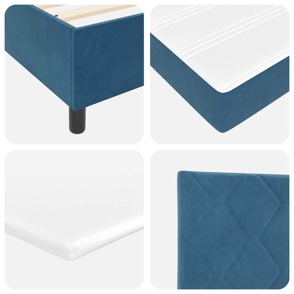 vidaXL Boxspringbett mit Matratze Dunkelblau 200 x 200 cm Samt