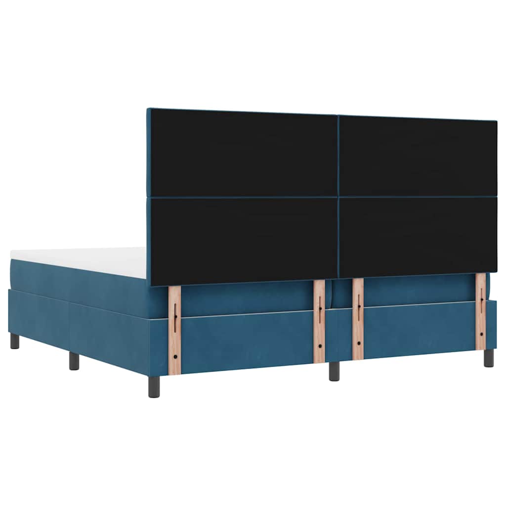 vidaXL Boxspringbett mit Matratze Dunkelblau 200 x 200 cm Samt