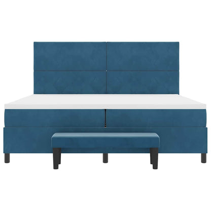 vidaXL Boxspringbett mit Matratze Dunkelblau 200 x 200 cm Samt
