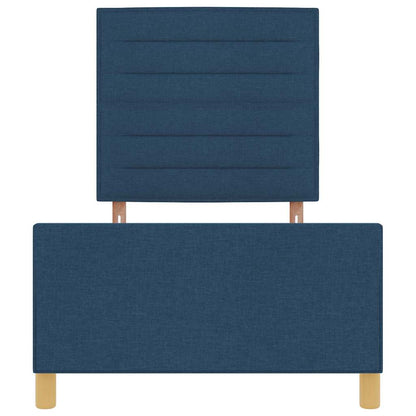 Bettgestell mit Kopfteil Blau 80 x 200 cm Stoff
