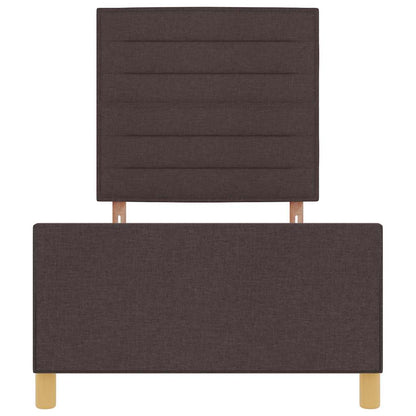 Bettgestell mit Kopfteil Dunkelbraun 90 x 190 cm Stoff