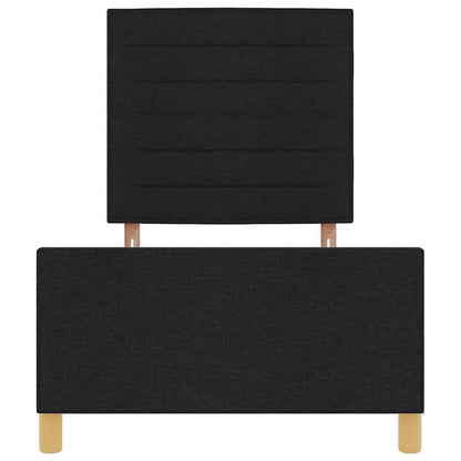 Bettgestell mit Kopfteil Schwarz 90 x 200 cm Stoff