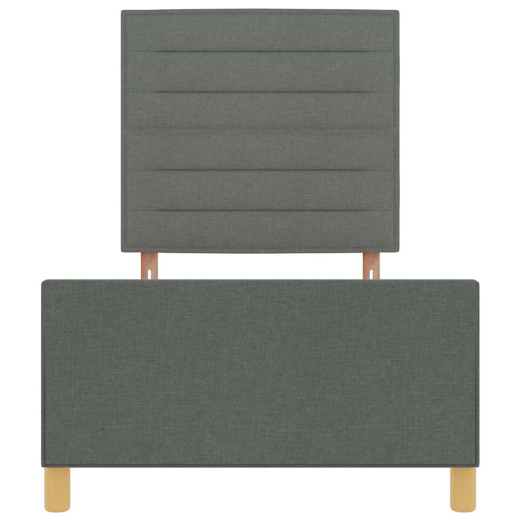 Bettgestell mit Kopfteil Dunkelgrau 100 x 200 cm Stoff