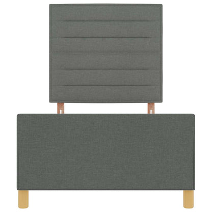 Bettgestell mit Kopfteil Dunkelgrau 100 x 200 cm Stoff