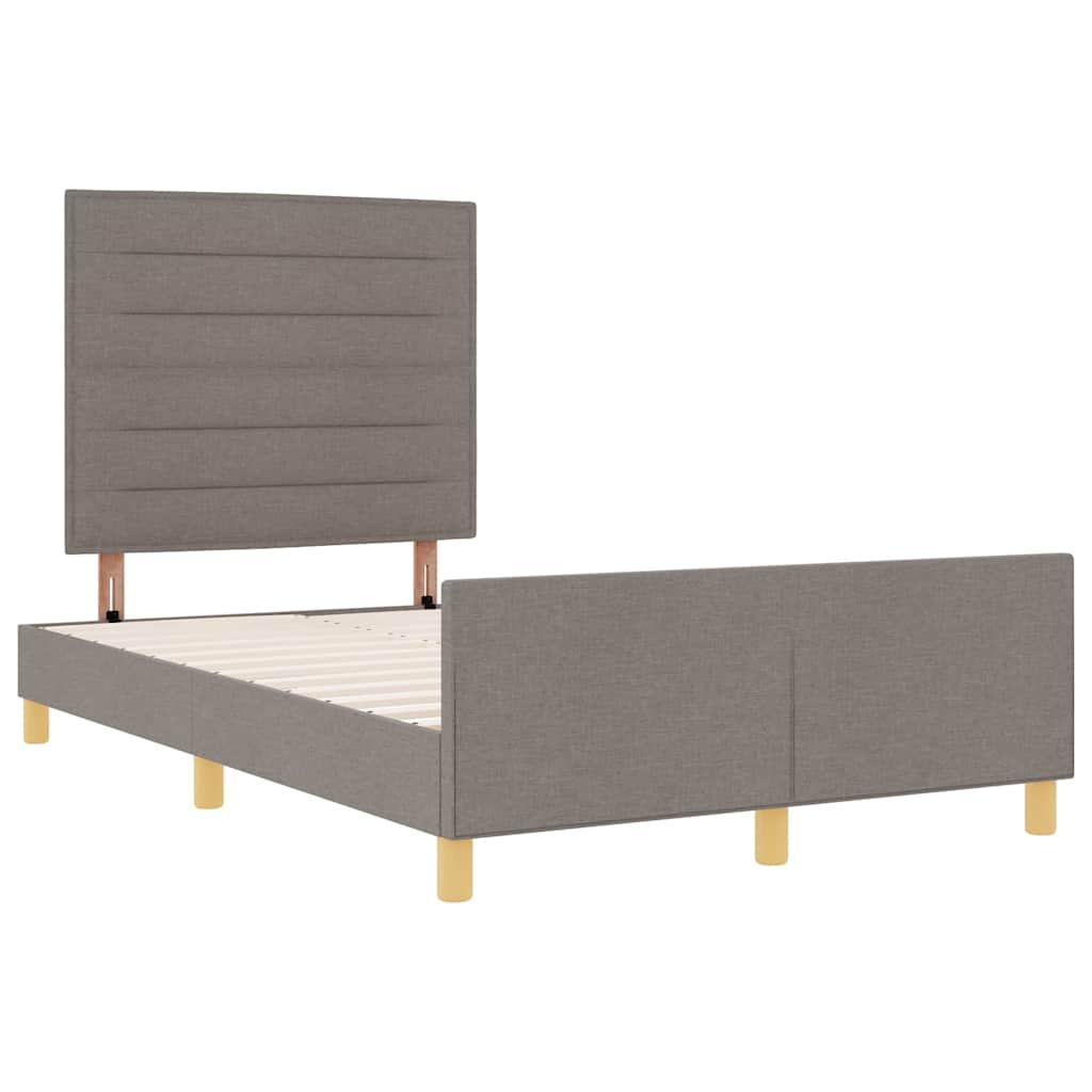 vidaXL Bettgestell mit Kopfteil Taupe 120 x 190 cm Stoff
