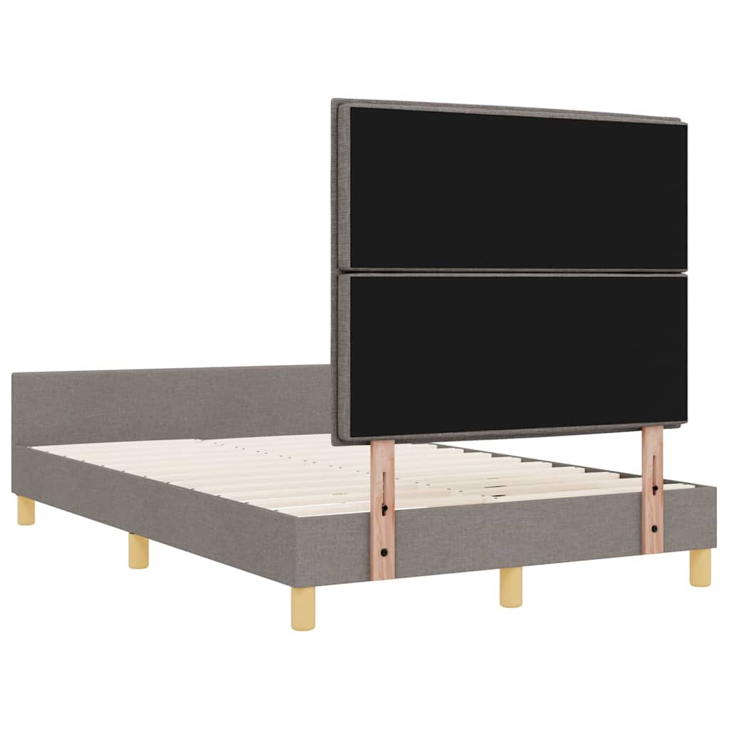 vidaXL Bettgestell mit Kopfteil Taupe 120 x 190 cm Stoff