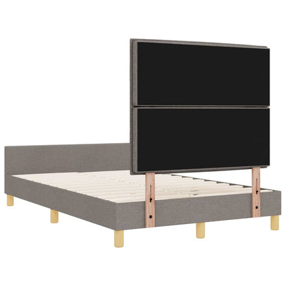 vidaXL Bettgestell mit Kopfteil Taupe 120 x 190 cm Stoff