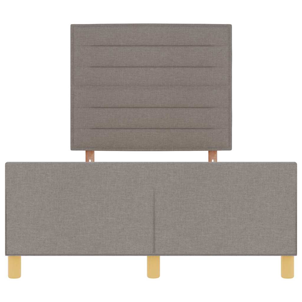 vidaXL Bettgestell mit Kopfteil Taupe 120 x 190 cm Stoff
