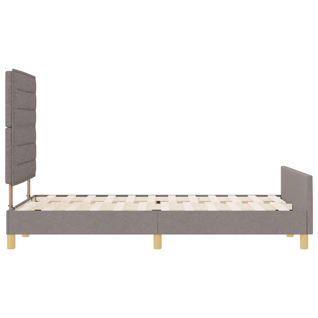 vidaXL Bettgestell mit Kopfteil Taupe 120 x 190 cm Stoff