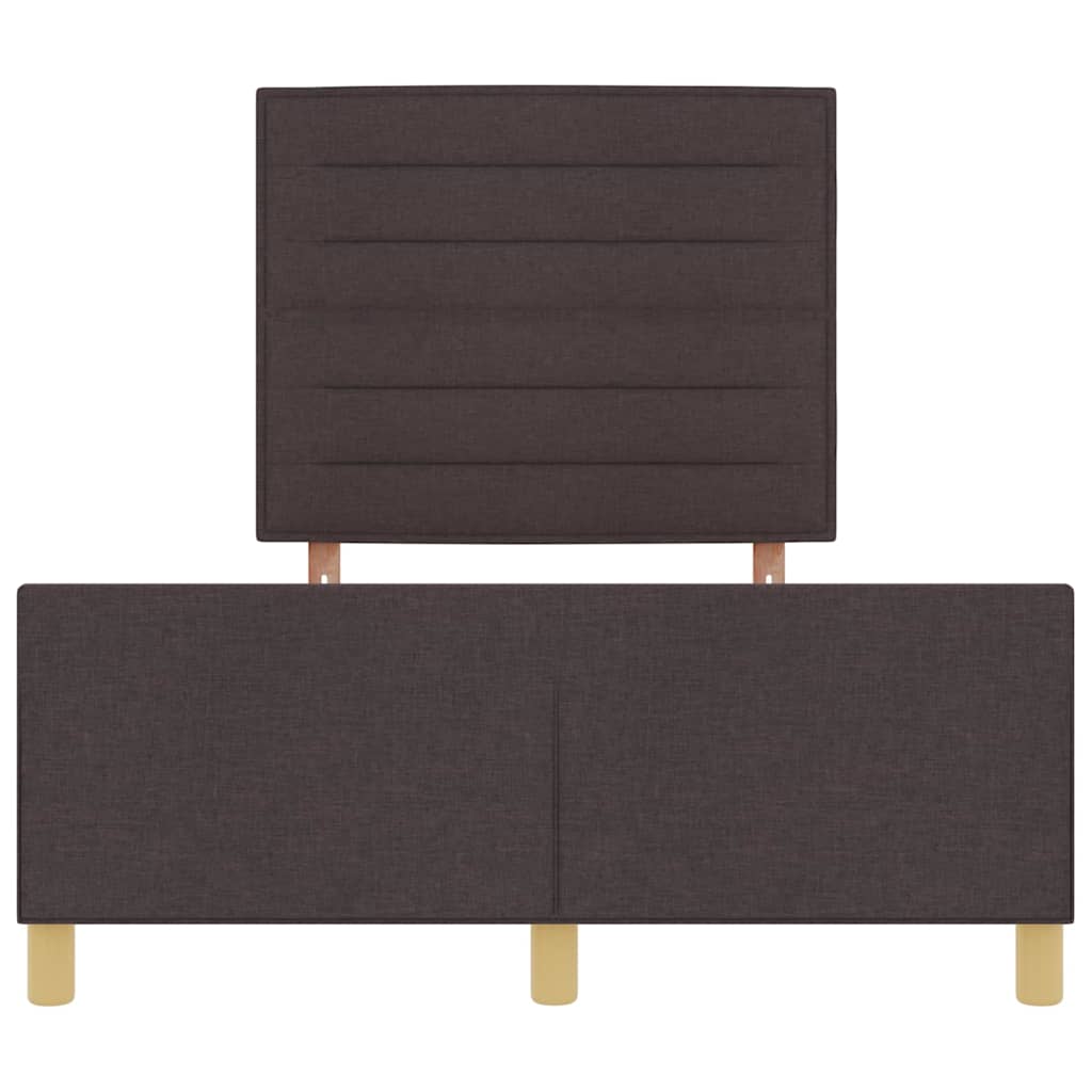 Bettgestell mit Kopfteil Dunkelbraun 140 x 190 cm Stoff