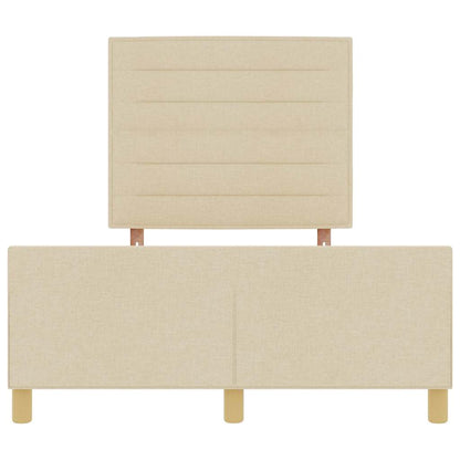 Bettgestell mit Kopfteil Creme 140 x 190 cm Stoff