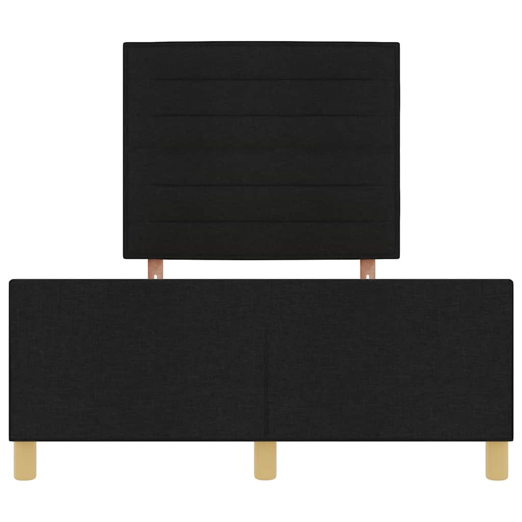 Bettgestell mit Kopfteil Schwarz 140 x 200 cm Stoff