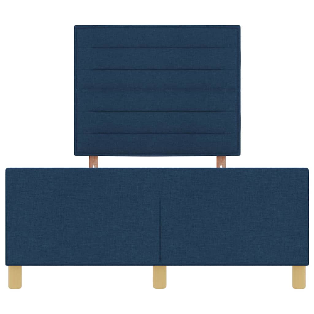 Bettgestell mit Kopfteil Blau 160 x 200 cm Stoff