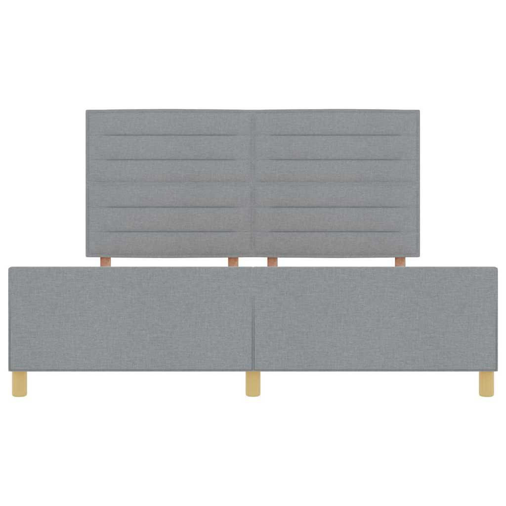 Bettgestell mit Kopfteil Hellgrau 180 x 200 cm Stoff