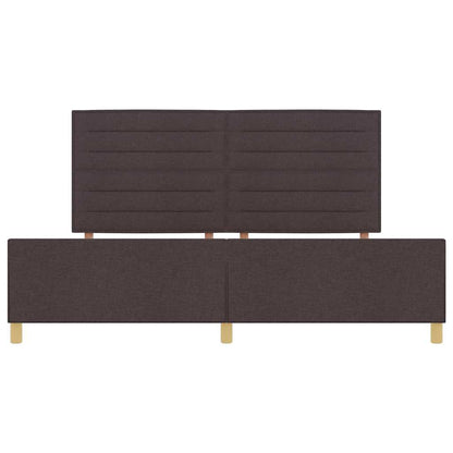 Bettgestell mit Kopfteil Dunkelbraun 200 x 200 cm Stoff