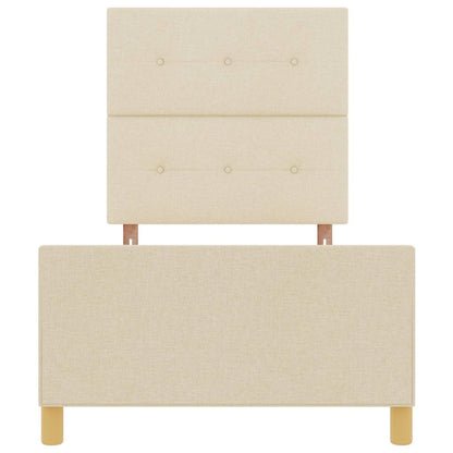 Bettgestell mit Kopfteil Creme 80 x 200 cm Stoff