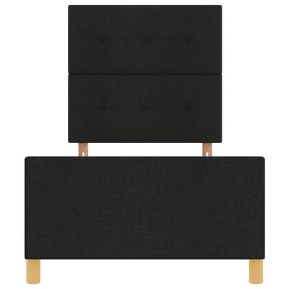 Bettgestell mit Kopfteil Schwarz 90 x 190 cm Stoff