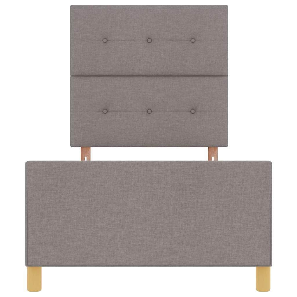 vidaXL Bettgestell mit Kopfteil Taupe 100 x 200 cm Stoff