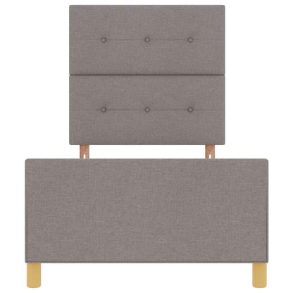 vidaXL Bettgestell mit Kopfteil Taupe 100 x 200 cm Stoff