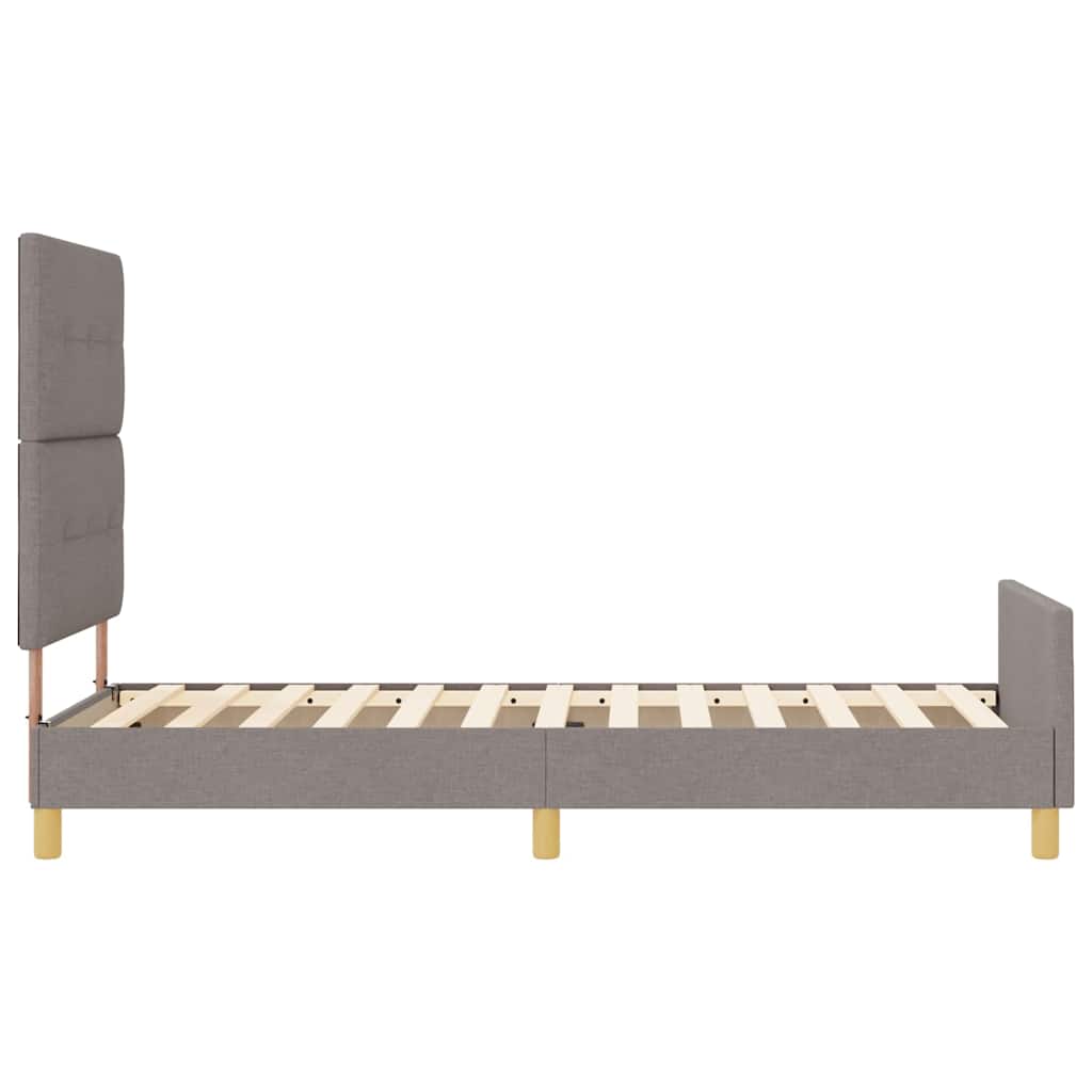 vidaXL Bettgestell mit Kopfteil Taupe 100 x 200 cm Stoff