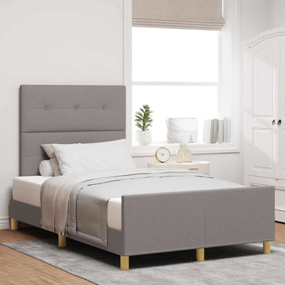 vidaXL Bettgestell mit Kopfteil Taupe 120 x 190 cm Stoff