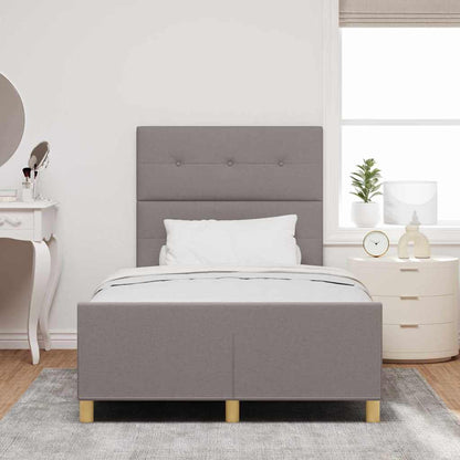 vidaXL Bettgestell mit Kopfteil Taupe 120 x 190 cm Stoff