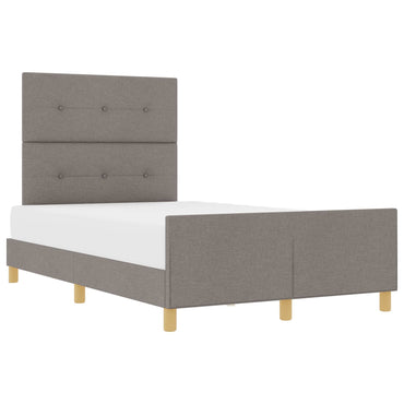 vidaXL Bettgestell mit Kopfteil Taupe 120 x 190 cm Stoff