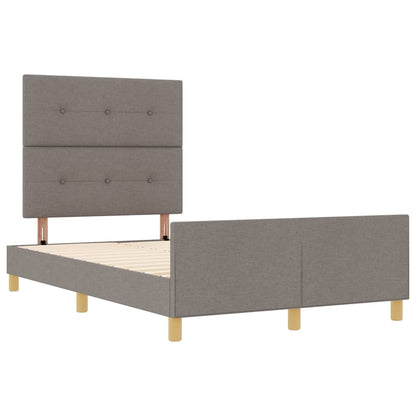 vidaXL Bettgestell mit Kopfteil Taupe 120 x 190 cm Stoff