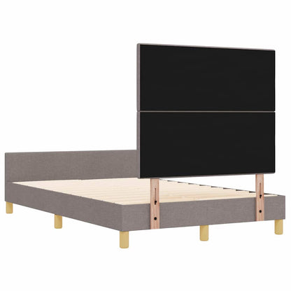 vidaXL Bettgestell mit Kopfteil Taupe 120 x 190 cm Stoff