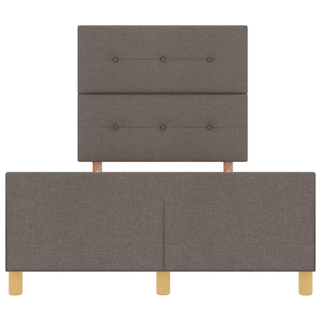 vidaXL Bettgestell mit Kopfteil Taupe 120 x 190 cm Stoff