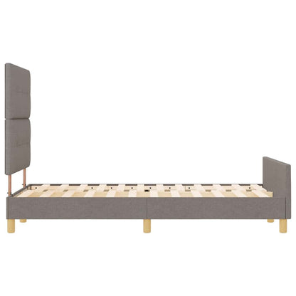 vidaXL Bettgestell mit Kopfteil Taupe 120 x 190 cm Stoff