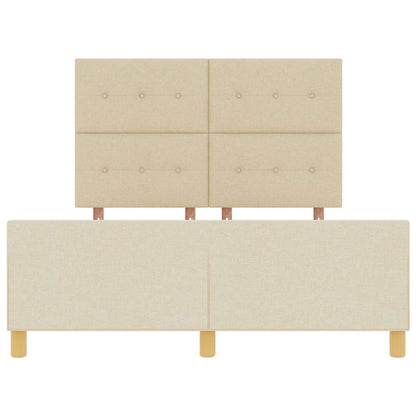 Bettgestell mit Kopfteil Creme 140 x 190 cm Stoff