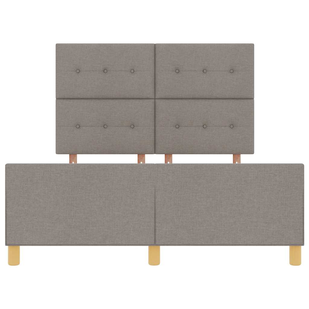 Bettgestell mit Kopfteil Taupe 140 x 200 cm Stoff
