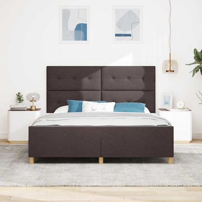 vidaXL Bettgestell mit Kopfteil Dunkelbraun 180 x 200 cm Stoff