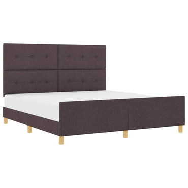 vidaXL Bettgestell mit Kopfteil Dunkelbraun 180 x 200 cm Stoff