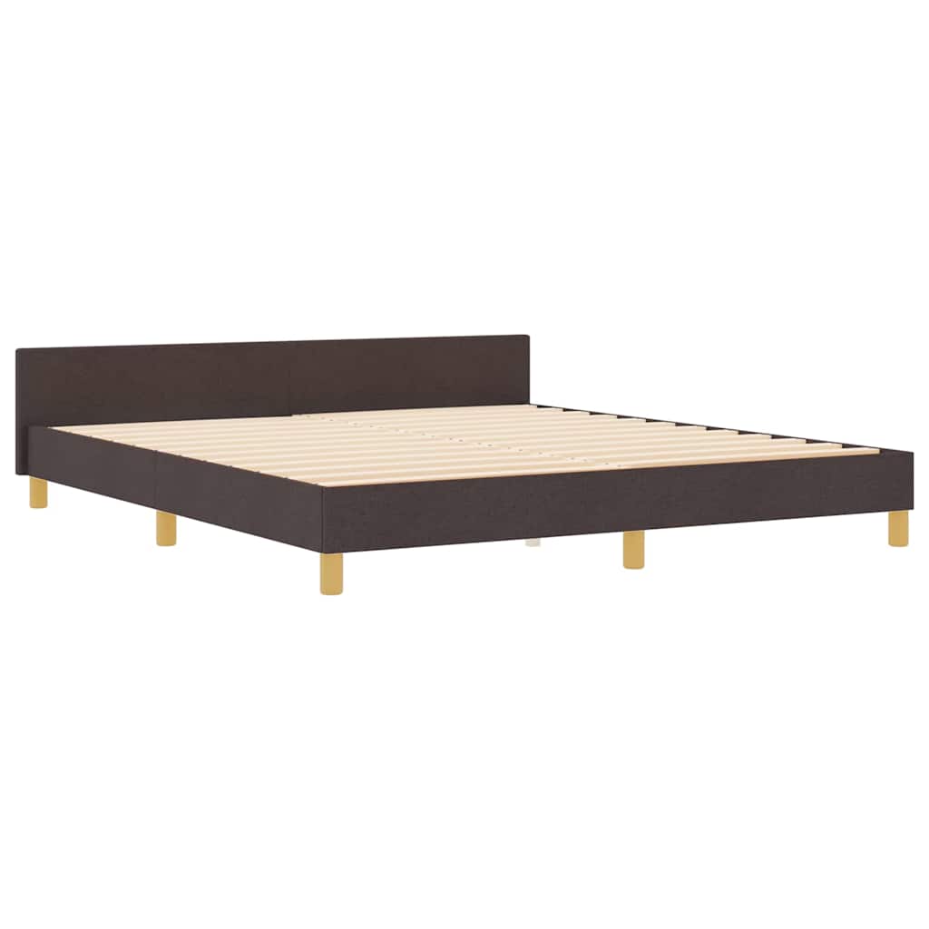 vidaXL Bettgestell mit Kopfteil Dunkelbraun 180 x 200 cm Stoff