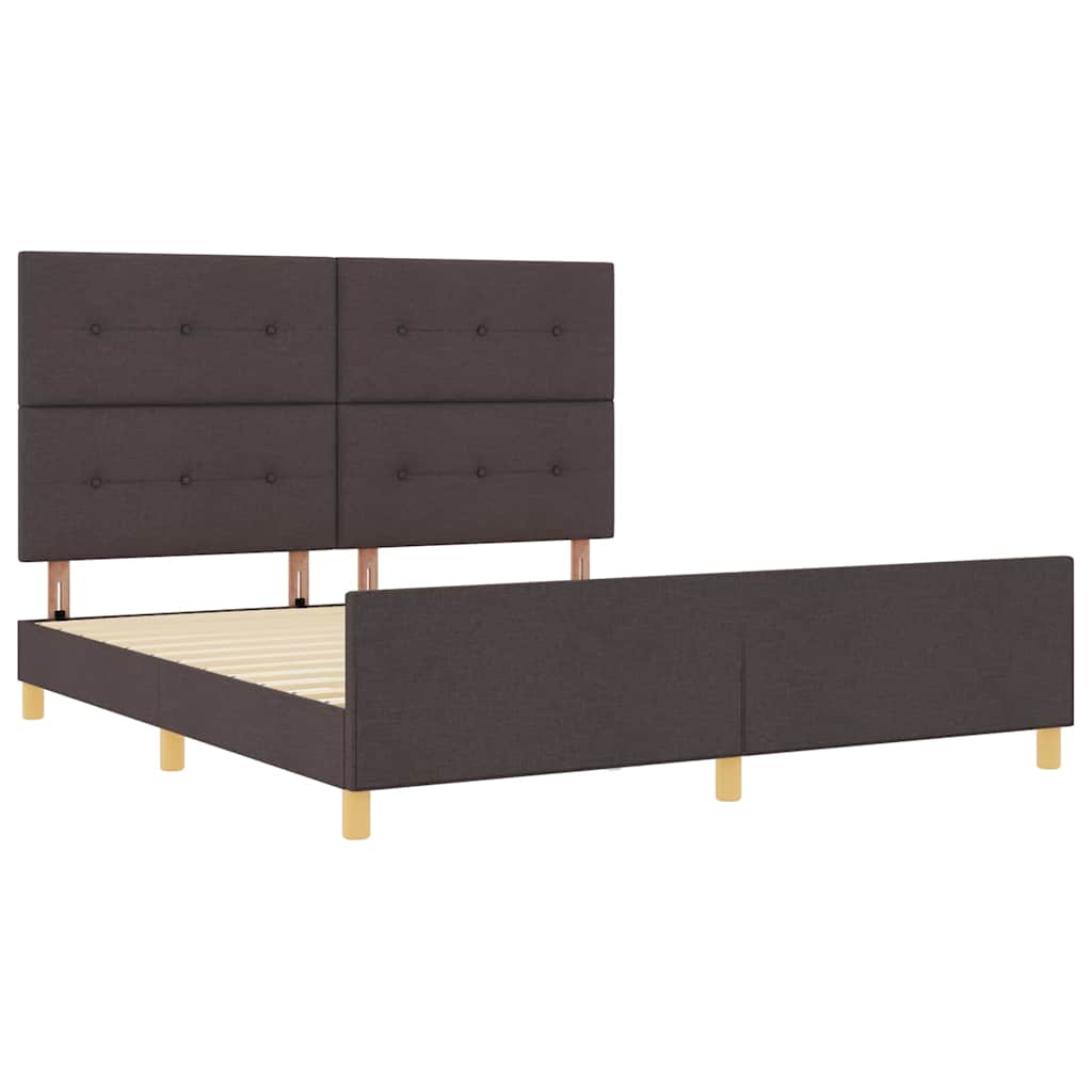 vidaXL Bettgestell mit Kopfteil Dunkelbraun 180 x 200 cm Stoff