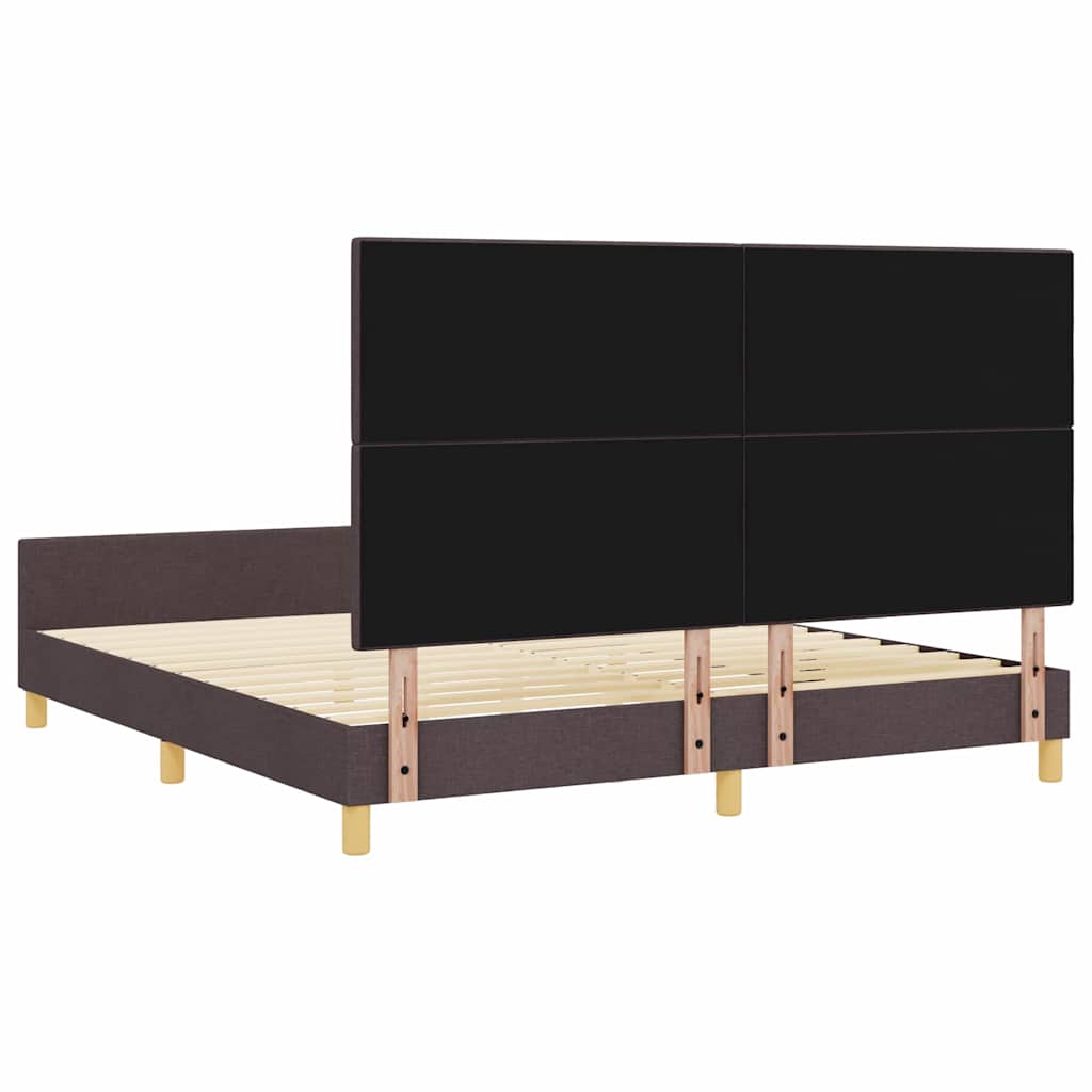 vidaXL Bettgestell mit Kopfteil Dunkelbraun 180 x 200 cm Stoff