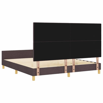 vidaXL Bettgestell mit Kopfteil Dunkelbraun 180 x 200 cm Stoff