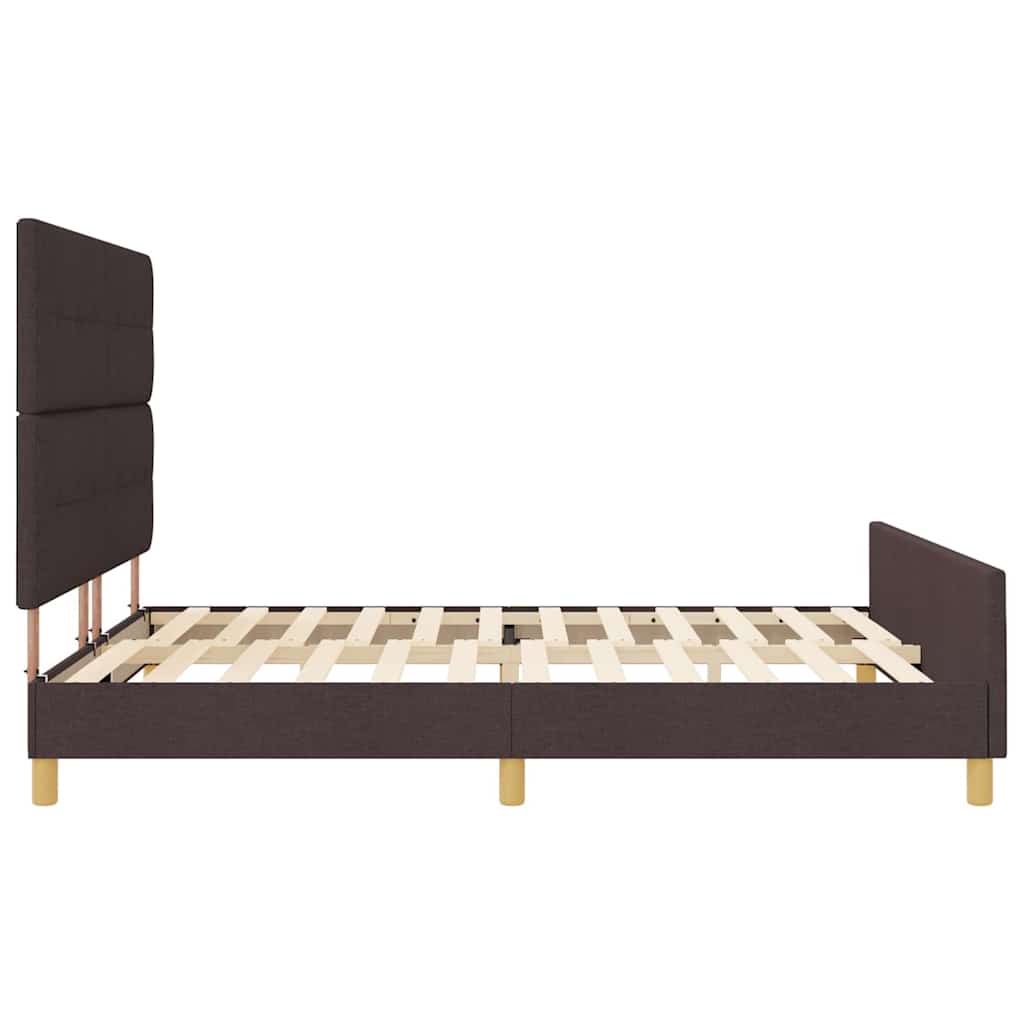 vidaXL Bettgestell mit Kopfteil Dunkelbraun 180 x 200 cm Stoff