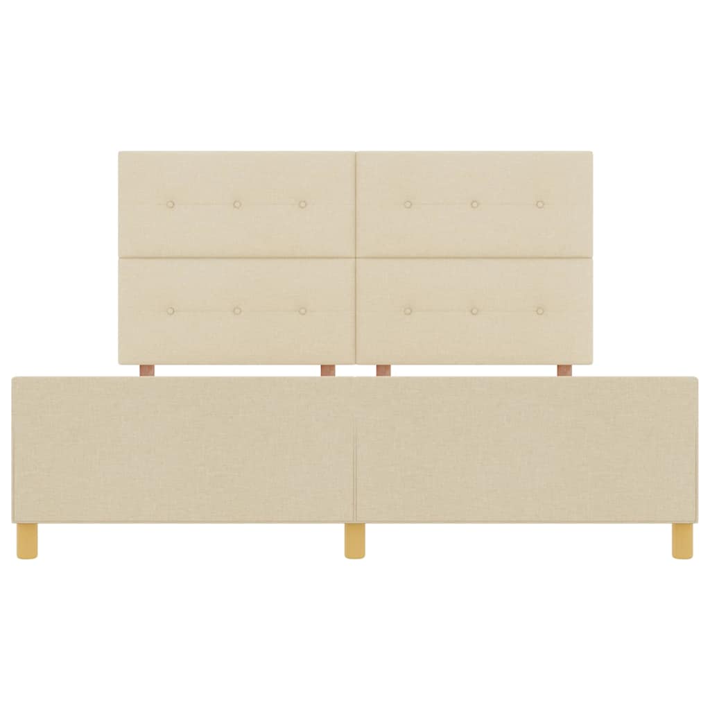 Bettgestell mit Kopfteil Creme 180 x 200 cm Stoff