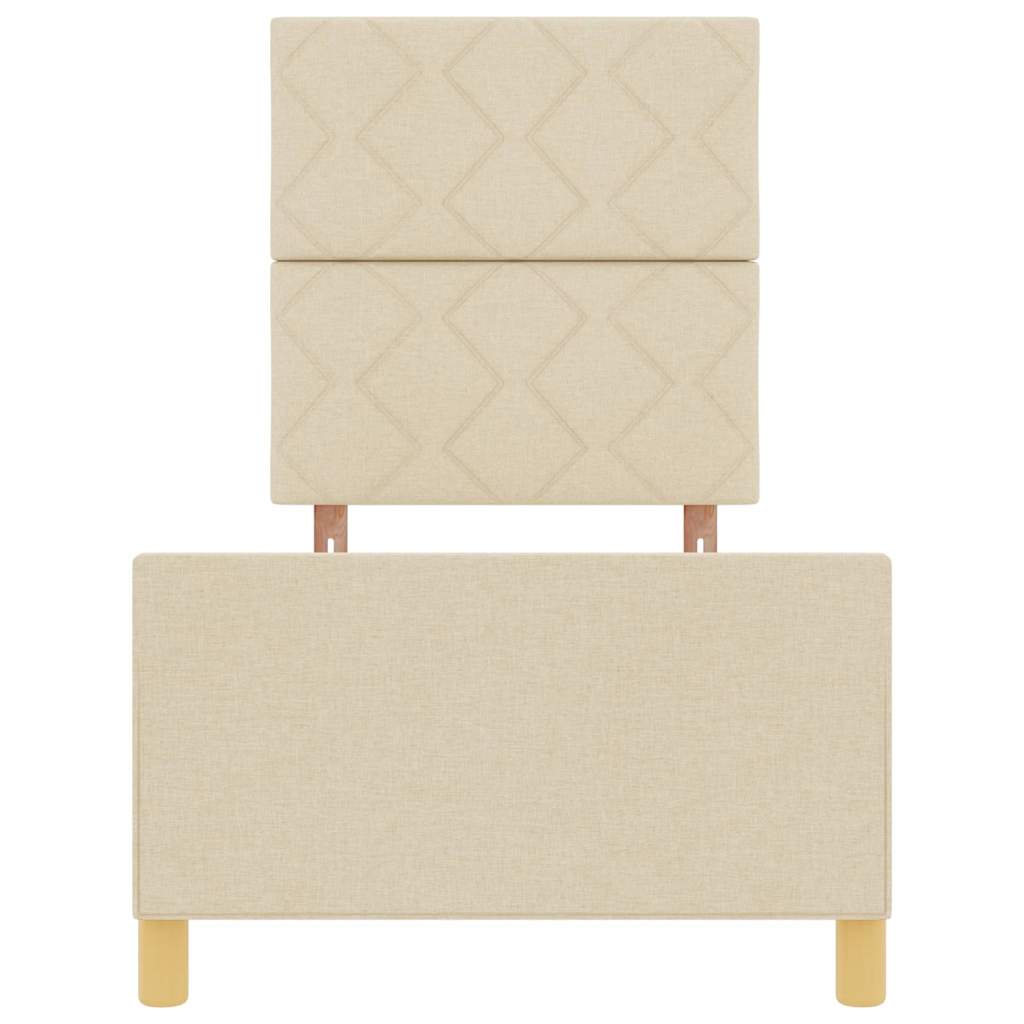 Bettgestell mit Kopfteil Creme 80 x 200 cm Stoff