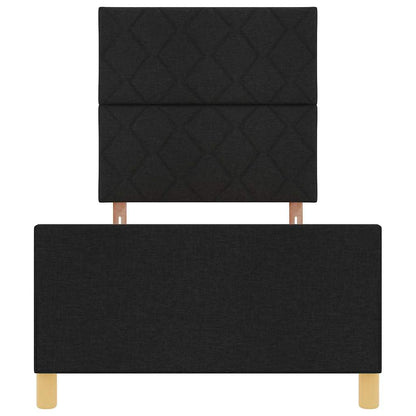 Bettgestell mit Kopfteil Schwarz 100 x 200 cm Stoff