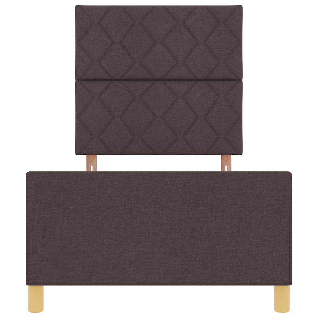 Bettgestell mit Kopfteil Dunkelbraun 100 x 200 cm Stoff